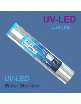 UVC-LED upto 45LPM Ultra Violet (UV) Water Treatment Systems AGLED-12G high-flow UVC LED water steriliser. 45 LPM / 12 GPM, 24V DC